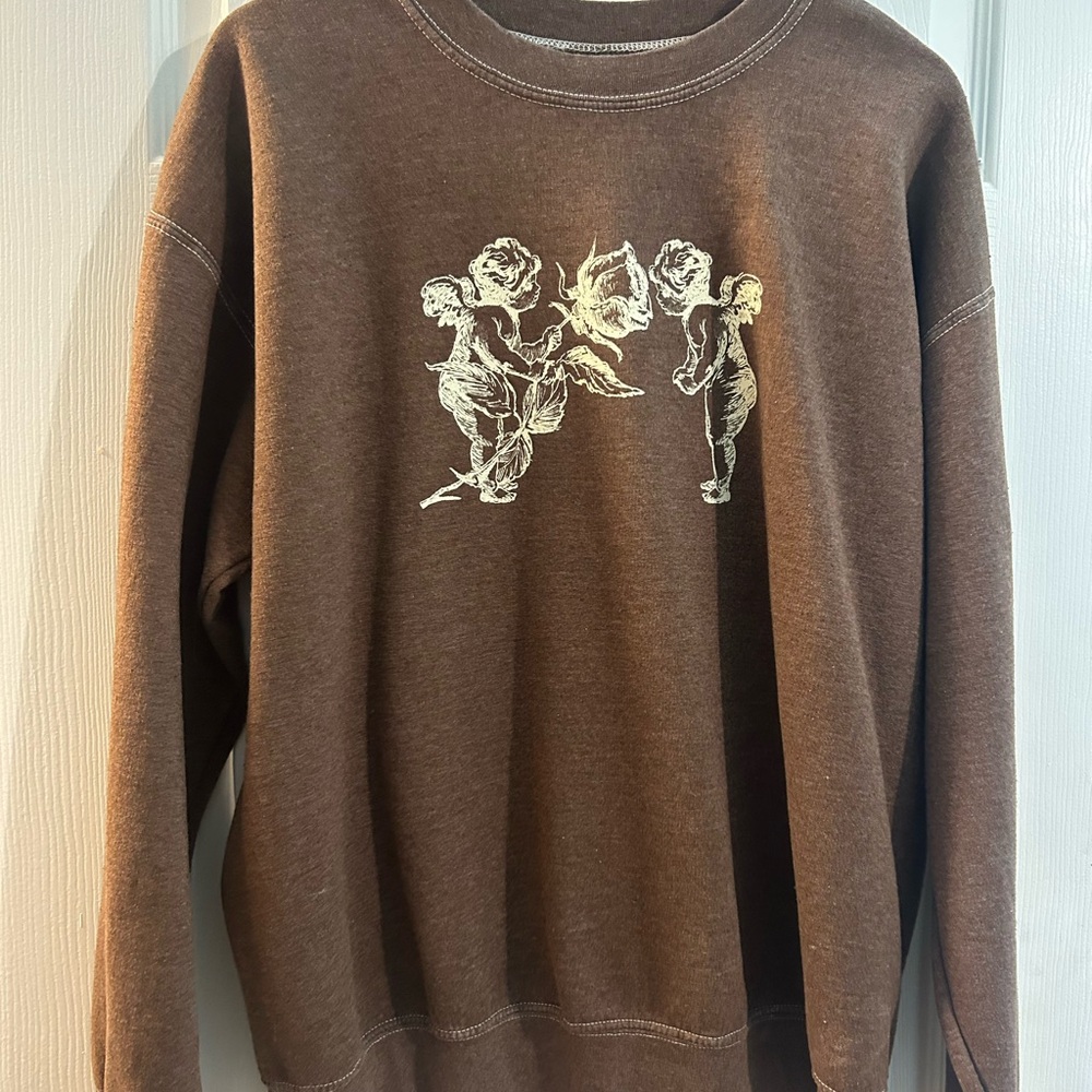 Brown Graphic Women’s Crewneck